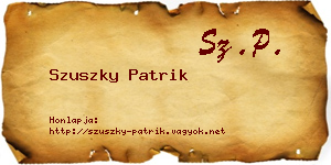 Szuszky Patrik névjegykártya