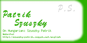 patrik szuszky business card